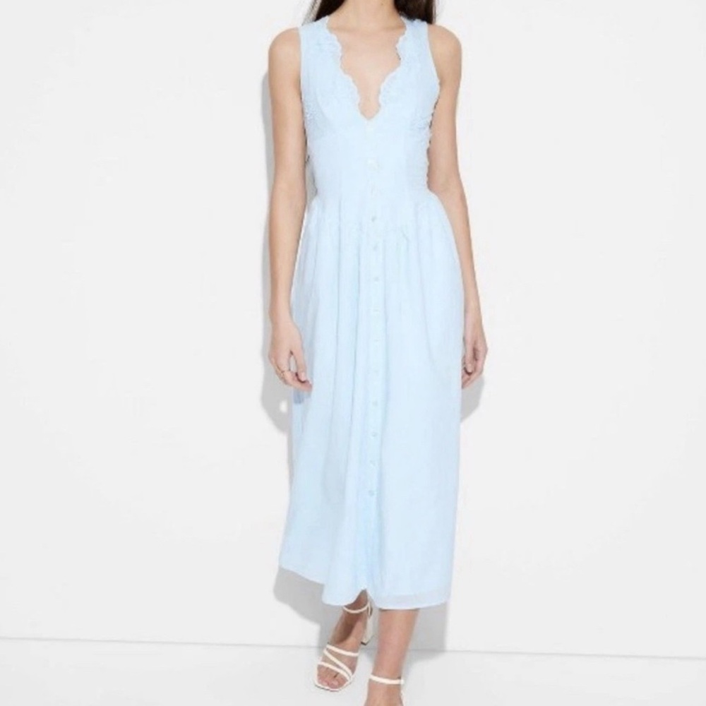 Wild Fable Sky Blue Sleeveless Midi Dress